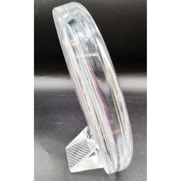 Mikasa Oval Shaped Ribbed Crystal Picture Frame Vintage 6.5 Inches Heavy 1980s - Picture 9 of 12